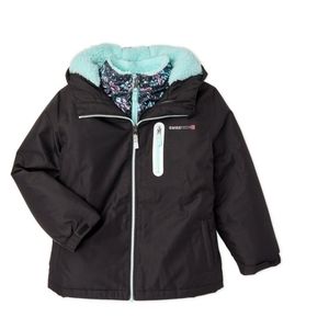 NWT A Girls size 7-8 Switch tech black and mint green w/ floral detached jacket.